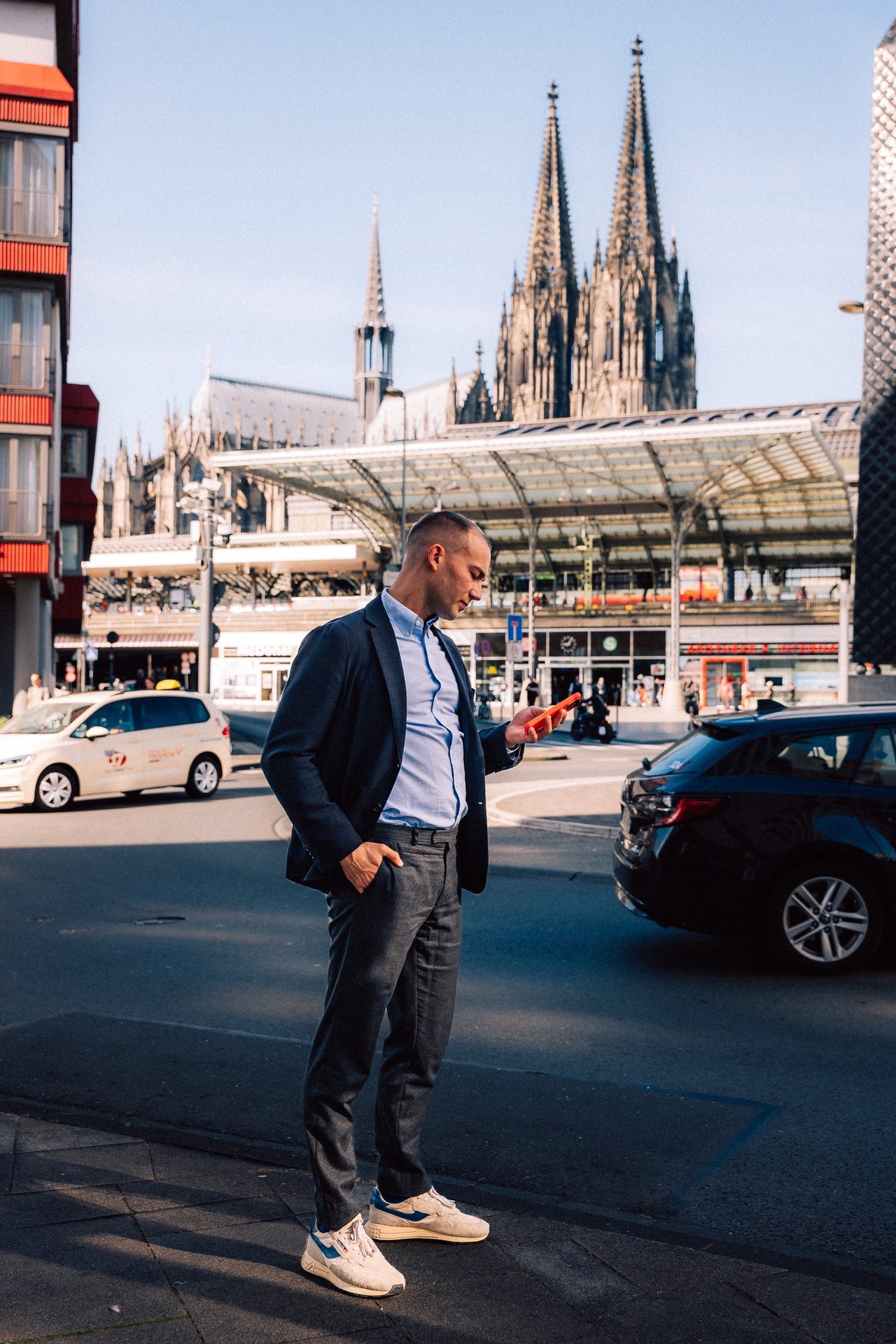 Leonard Kordowski outside Cologne Central Station